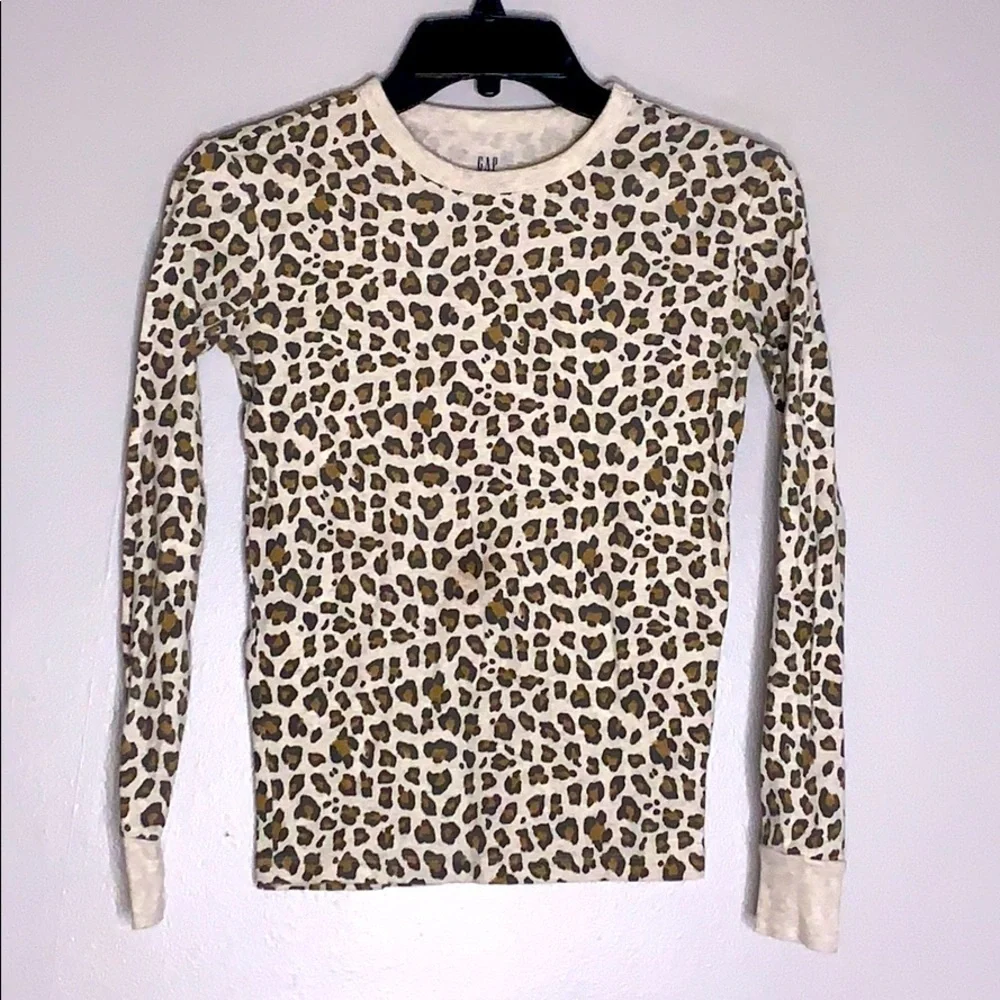 Gap Kids Sleepwear Cheetah print long sleeve shirt girls 14